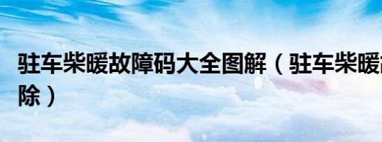 驻车柴暖故障码大全图解（驻车柴暖故障与排除）
