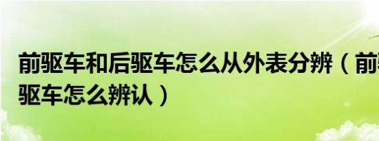 前驱车和后驱车怎么从外表分辨（前驱车和后驱车怎么辨认）