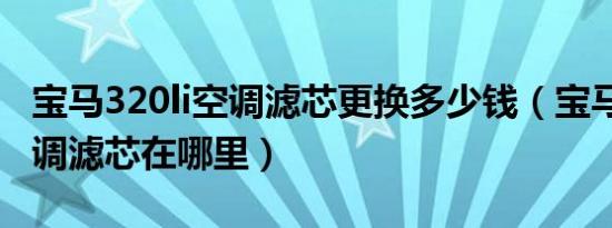 宝马320li空调滤芯更换多少钱（宝马320li空调滤芯在哪里）