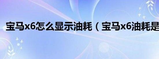 宝马x6怎么显示油耗（宝马x6油耗是多少）