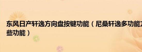 东风日产轩逸方向盘按键功能（尼桑轩逸多功能方向盘有哪些功能）