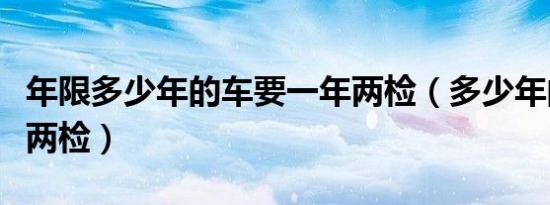 年限多少年的车要一年两检（多少年的车一年两检）