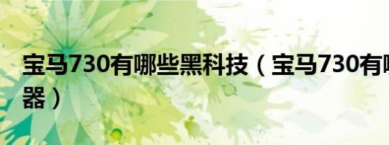 宝马730有哪些黑科技（宝马730有哪些传感器）