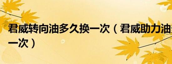 君威转向油多久换一次（君威助力油多久更换一次）