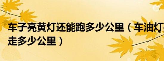 车子亮黄灯还能跑多少公里（车油灯亮黄灯能走多少公里）