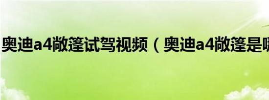 奥迪a4敞篷试驾视频（奥迪a4敞篷是哪一款）