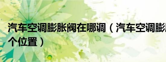 汽车空调膨胀阀在哪调（汽车空调膨胀阀在哪个位置）