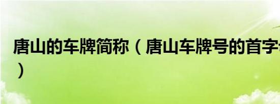 唐山的车牌简称（唐山车牌号的首字母是什么）