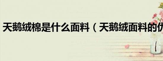 天鹅绒棉是什么面料（天鹅绒面料的优缺点）