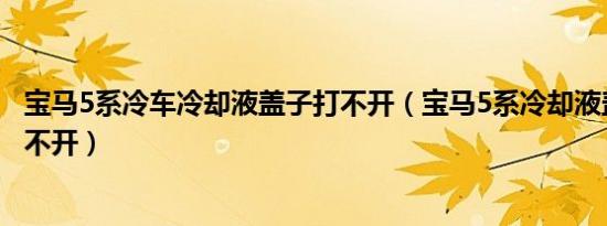 宝马5系冷车冷却液盖子打不开（宝马5系冷却液盖子怎么拧不开）