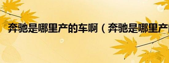 奔驰是哪里产的车啊（奔驰是哪里产的车）