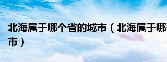 北海属于哪个省的城市（北海属于哪个省的城市）