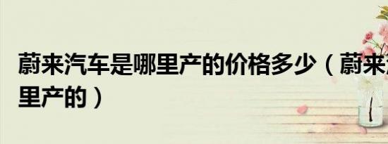 蔚来汽车是哪里产的价格多少（蔚来汽车是哪里产的）