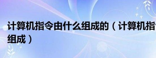 计算机指令由什么组成的（计算机指令由什么组成）