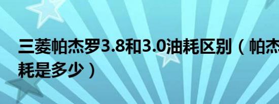 三菱帕杰罗3.8和3.0油耗区别（帕杰罗3.8油耗是多少）