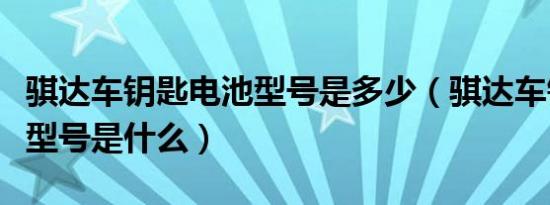 骐达车钥匙电池型号是多少（骐达车钥匙电池型号是什么）