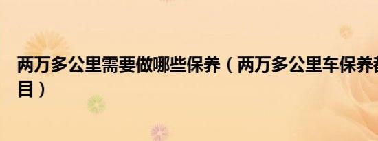 两万多公里需要做哪些保养（两万多公里车保养都有哪些项目）
