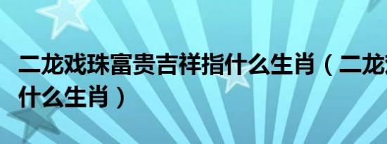 二龙戏珠富贵吉祥指什么生肖（二龙戏珠代表什么生肖）