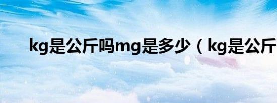 kg是公斤吗mg是多少（kg是公斤吗）