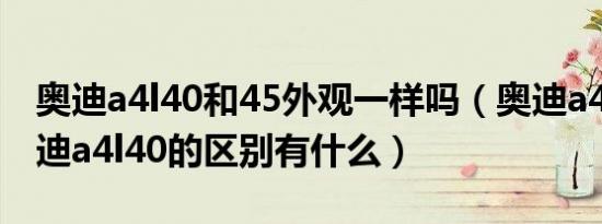 奥迪a4l40和45外观一样吗（奥迪a4l35和奥迪a4l40的区别有什么）