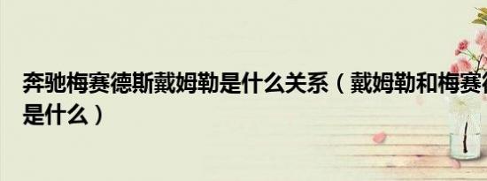 奔驰梅赛德斯戴姆勒是什么关系（戴姆勒和梅赛德斯的区别是什么）