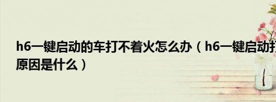 h6一键启动的车打不着火怎么办（h6一键启动打不着火的原因是什么）