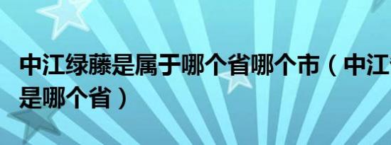 中江绿藤是属于哪个省哪个市（中江省绿藤市是哪个省）