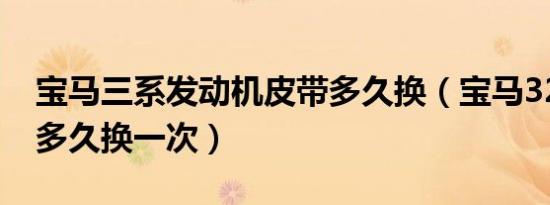 宝马三系发动机皮带多久换（宝马320li皮带多久换一次）