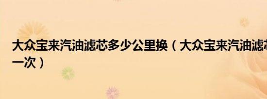 大众宝来汽油滤芯多少公里换（大众宝来汽油滤芯多久更换一次）