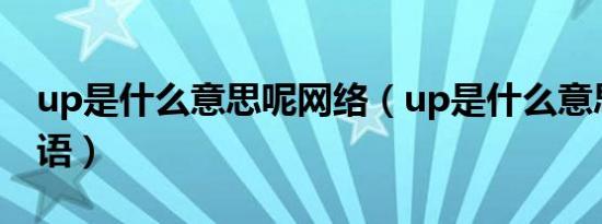 up是什么意思呢网络（up是什么意思网络用语）