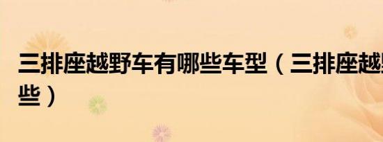 三排座越野车有哪些车型（三排座越野车有哪些）