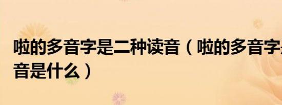 啦的多音字是二种读音（啦的多音字是二种读音是什么）