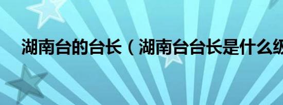 湖南台的台长（湖南台台长是什么级别）