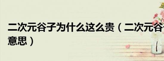 二次元谷子为什么这么贵（二次元谷子是什么意思）