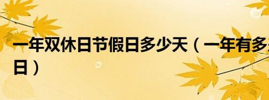 一年双休日节假日多少天（一年有多少个双休日）