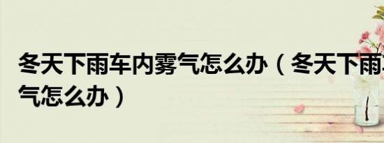 冬天下雨车内雾气怎么办（冬天下雨车内有雾气怎么办）