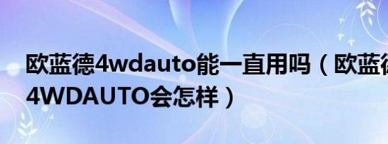 欧蓝德4wdauto能一直用吗（欧蓝德一直用4WDAUTO会怎样）