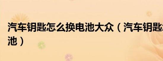 汽车钥匙怎么换电池大众（汽车钥匙怎么换电池）