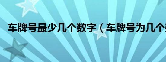 车牌号最少几个数字（车牌号为几个数字）