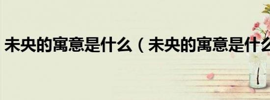 未央的寓意是什么（未央的寓意是什么意思）