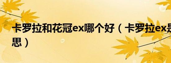 卡罗拉和花冠ex哪个好（卡罗拉ex是什么意思）