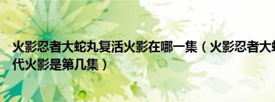 火影忍者大蛇丸复活火影在哪一集（火影忍者大蛇丸复活历代火影是第几集）
