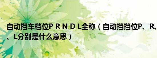 自动挡车档位P R N D L全称（自动挡挡位P、R、N、D、2、L分别是什么意思）
