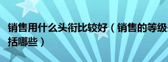 销售用什么头衔比较好（销售的等级头衔都包括哪些）