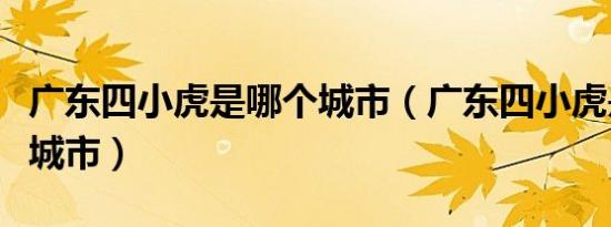 广东四小虎是哪个城市（广东四小虎是哪四个城市）