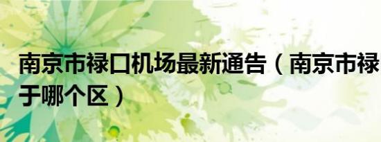 南京市禄口机场最新通告（南京市禄口机场属于哪个区）
