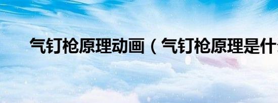 气钉枪原理动画（气钉枪原理是什么）