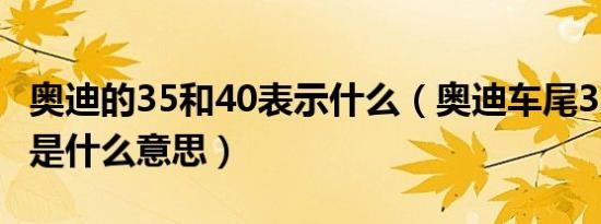 奥迪的35和40表示什么（奥迪车尾35/40/45是什么意思）