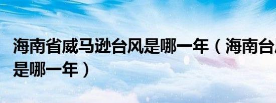 海南省威马逊台风是哪一年（海南台风威马逊是哪一年）
