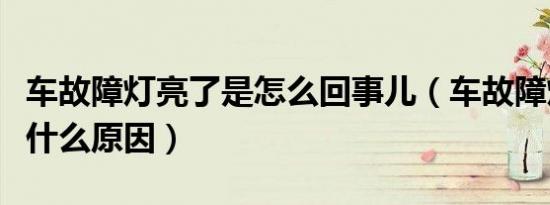 车故障灯亮了是怎么回事儿（车故障灯亮了是什么原因）